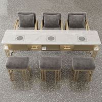 Tables de manucure de luxe légères, simples, doubles ou triples, avec chaise et aspirateur intégré