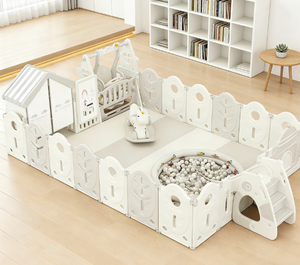 Corralito Plegable Moderno para Bebés, HDPE, Seguro, Área de Juegos Interior, Centro de Actividades para Niños, Puerta Incluida - Product Image 2