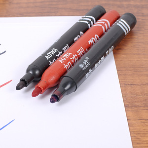 Rotulador a base de aceite Aowa, tinta permanente, negro, rojo, azul, de doble punta, para suministros de oficina de logística y entrega urgente - Product Image 4
