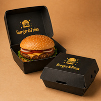 Boîtes d'emballage alimentaire personnalisées en papier kraft de qualité alimentaire jetables pour la restauration rapide à emporter, restaurant, hamburger, poulet, frites