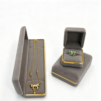 Coffret Cadeau Personnalisable en Cuir PU pour Bijoux, Doublure en Floc Noir, Couleur Personnalisée, Logo Gaufré, Fermeture à Bouton pour la Saint-Valentin