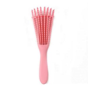 Ez Massage Peine para Cabello Natural Negro, Cepillo Desenredante Flexible de Ocho Garras para Cabello Rizado Rosa, Logotipo Personalizado - Product Image 3