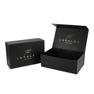 Customized Sample Luxury <b>Black</b> Magnetic Closure Folding <b>Gift</b> <b>Box</b> Durable Candle <b>Box</b> - Product Image 1