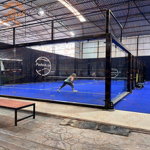 EXITO México Instalación de Vidrio Templado para Cancha de Pádel con Postes de Acero Galvanizado en Caliente, Cancha de Pádel Panorámica - Product Image 3