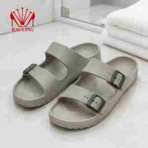 Pantuflas de dos bandas con suela flexible y ligera de EVA, con hebillas ajustables para uso en interiores y exteriores, sandalias de EVA. - Product Image 3
