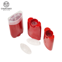 Conteneur de déodorant en gel vide rouge de 50g 75g 80g, flacon ovale en PP, emballage de déodorant en plastique