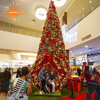 Arbre de Noël géant imperméable pour l'extérieur, décoration de Noël personnalisée avec LED, arbre de Noël commercial pour centre commercial, place publique, événement en ville