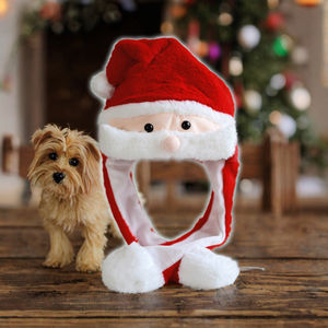 Yüksek kaliteli Polyester noel baba şapka <span class=keywords><strong>Moose</strong></span> manuel tasarım noel peluş tavşan kulak hareketli atlama şapka çocuk açık için - Product Image 3