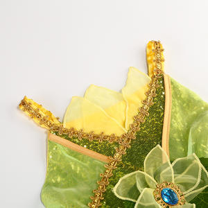 Costume de cosplay Princesse <span class=keywords><strong>Tiana</strong></span> et Grenouille, robe, couronne, baguette magique, sac, gants, collier, bracelet, bague, boucles d'oreilles - Product Image 5