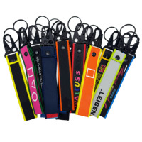 Porte-clés personnalisés de qualité supérieure en gros avec étiquettes en tissu personnalisées, broderie