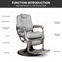 Fauteuil de barbier JOXIN avec repose-jambes intégré et mousse haute densité, fauteuil de barbier hydraulique pour les intérieurs classiques de salons de coiffure