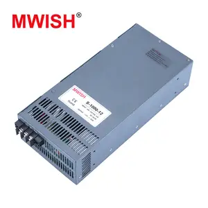即插即用Mwish S-1000-12 1000W 12V 83.3a流设备电源Smps开关电源Dc
