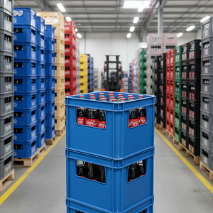 KS 100 <b>Plastic</b> Bottle Crate 20 Compartments Virgin HDPE Stackable Coke Beer Soda Bottle <b>Box</b> for Beverage Logistics and Storage - Product Image 3