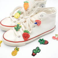 Finestyle usine de haute qualité à la main perles mignon été fruits ananas banane cerise cristal patchs patchs perlés pour chapeau