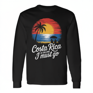 Les vacances tropicales vous appelaient : T-shirt à manches longues unisexe pour adulte, col rond, imprimé numérique - Product Image 2