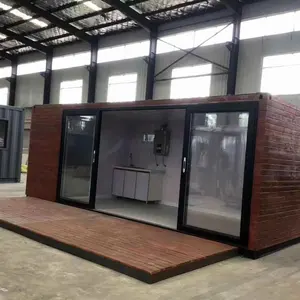 Thép Xây Dựng Một Đăng Nhập Cabin Phong Cách Hous Gỗ 20ft Prefab Container Nhà Bộ Dụng Cụ Bằng Gỗ Phần Lan Nga Đúc Sẵn Nhà