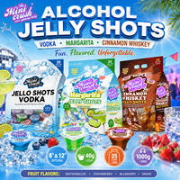 4 saveurs de fruits, Vodka, Margarita, Whisky à la cannelle, Shots de gelée pudding pour fête, Vendeur