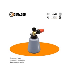 Nhà Máy Trực Tiếp Nhôm Bọt Pháo 1L Bát Giác Kim Loại Chai Với Lục Giác Điều Chỉnh Kép Cho Rửa Xe - Product Image 1