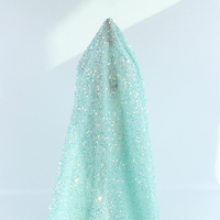 Luxe blanc dentelle robe de mariée paillettes broderie brillant petite Fluorescence maille extensible pour sac de mariée chaussures tricoté filles