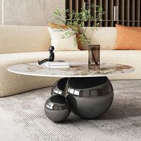Table d'appoint ronde en acier inoxydable pour salon, hôtel, balcon – Style minimaliste et luxueux