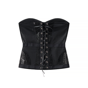 Top Corto Casual alla Moda per Donna, Senza <span class=keywords><strong>Spalline</strong></span>, con Lacci sulla Schiena, in Tinta Unita, Disponibile in 2 Colori - Product Image 3