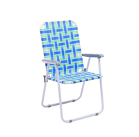 Chaise pliante de camping d'extérieur style bandage, vente directe usine, chaise de plage portable avec dossier, chaise de loisirs en métal pour bureau