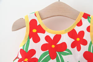 Precio al por mayor Vestido de verano para niñas con lazo, estampado completo, corto por delante y largo por detrás, con volantes, para niñas de las flores y bebés - Product Image 4