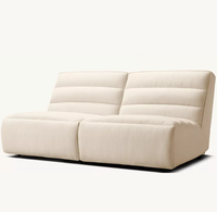Canapé modulaire sans accoudoirs Chelsea, électrique et inclinable, deux places, en tissu, pieds en bois, couleur personnalisable, moderne, pour salon