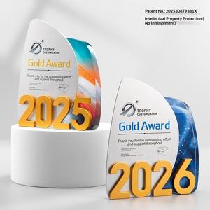 Trofeo <span class=keywords><strong>de</strong></span> Cristal <span class=keywords><strong>de</strong></span> Alta Gama para Reuniones Anuales, Diseño Personalizado, Entrega el Mismo Día, Premio a Empleados Destacados por su Aniversario - Product Image 3