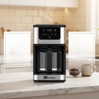 Cafetera Semiautomática Programable de 14 Tazas, Temporizador de Preparación Individual, Embudo Desmontable, Fácil de Limpiar, Autolimpiante, Digital para Hotel