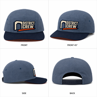 Gorra de 5 Paneles de Perfil Bajo con Puntada Creativa en Bloque, Envío Rápido para Marcas de Ropa Indie con Etiqueta Personalizada