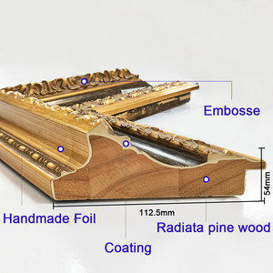 Khung tranh gỗ đặc cao cấp, sang trọng, rộng 11cm, trang trí treo tường nhà, khung tranh dát vàng tùy chỉnh - Product Image 4