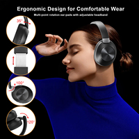 Casque sans fil supra-auriculaire OEM ANC Silent Disco 5.3 stéréo à réduction de bruit active avec microphone