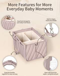 Organisateur de rangement pour couches de bébé portable, panier en tissu doux avec compartiments pour la crèche et la <span class=keywords><strong>table</strong></span> à <span class=keywords><strong>langer</strong></span> - Product Image 5