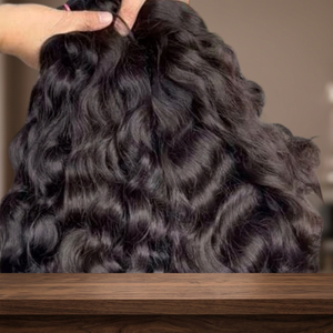 ผมแท้ MK VVK แบบ Remy ผมอินเดียแบบหยิก  แบบ Double Weft  ผมเวอร์จิ้นไม่ผ่านการแปรรูป  แบบ Deep Wave  แบบเป็นมัด  น้ำหนัก 100 กรัม  ปลายผมหนาเต็ม - Product Image 1