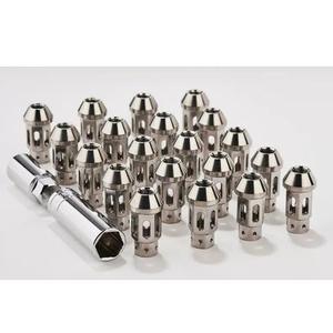 Écrous de roue en alliage de titane M12 M14 antivol, lot de 16+4 pour modification et amélioration de voiture, finition argent bleu - Product Image 2