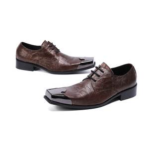 NA009 <strong>Men's</strong> Handmade Leather Oxfords <strong>s</strong> Black Casual Flats Metal Lace <strong>Espadrilles</strong> Customized Wedding Slip-On Boots Solid - Product Image 3