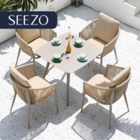 Fabricant professionnel en gros de meubles modernes en alliage d'aluminium, OEM ODM, tressage de cordes, imperméable, hôtel, villa, extérieur