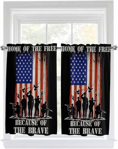 Cortinas Translúcidas de Poliéster con Diseño de Bandera de Estados Unidos y <span class=keywords><strong>Águila</strong></span> Calva para el Día de la Independencia, Aptas para Cocina, Baño, Cafetería y Ventanas, para Todas las Estaciones - Product Image 4