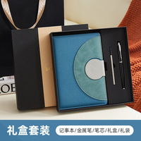 Carnet de notes en cuir PU format A5, reliure spirale, papier écologique, ensemble cadeau avec stylo et recharge de stylo, logo personnalisé