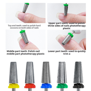5 en 1 Embouts de ponçage professionnels en acier au tungstène pour machine à ongles, pour le retrait de gel, avec logo personnalisé, vente en gros - Product Image 4