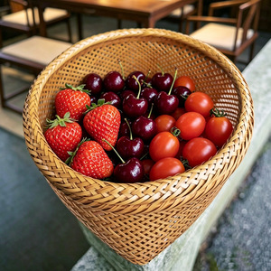 <b>Bamboo</b> Woven Storage Basket Rectangle Handmade For Kitchen Food <b>Container</b> - Product Image 4