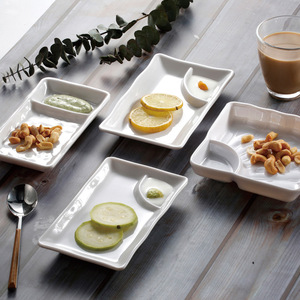 A8 <b>Melamine</b> Jade Porcelain Imitation Porcelain White Snack <b>Plate</b>, BBQ <b>Plate</b>, Dumpling <b>Plate</b>, Dessert <b>Plate</b>, Thickened - Product Image 1