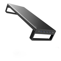 Support de moniteur USB à 8 ports, rehausseur de bureau en aluminium de qualité supérieure, plateforme de base pour écran d'ordinateur, étagère pour bureau