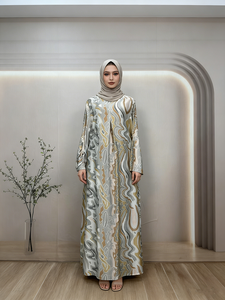 Abaya Musulmana Estiva Professionale, Senza Pieghe, Stile Etnico Casual, Quattro Taglie, in Lino Traspirante, Fornitura ODM - Product Image 2