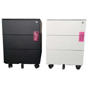 Caisson-mueble de oficina con 3 cajones debajo del <span class=keywords><strong>escritorio</strong></span>, mueble de oficina móvil con pedestal de acero rodante vertical, de metal - Product Image 2