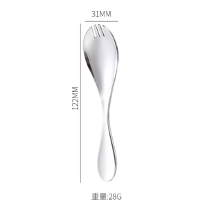 Cuchara-tenedor DFO11 SUS 304 de Alta Calidad con Acabado Espejo, Segura para Niños - Product Image 2