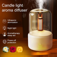 Humidificateur d'air à flamme de bougie simulée, diffuseur d'huiles essentielles USB pour aromathérapie, parfum d'ambiance pour la maison, ultrasonique