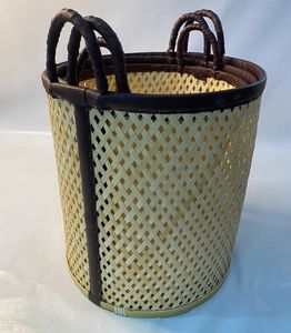 Lot de 3 paniers à linge en bambou avec poignée - Product Image 1