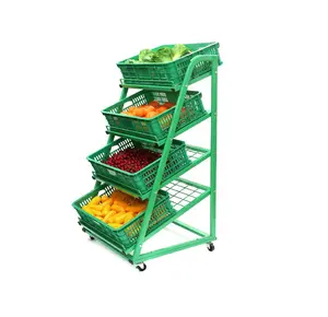 Демонстрационная стойка для фруктов и овощей, стеллаж для хранения овощей, полка для супермаркета, металлическая полка для овощей и фруктов
